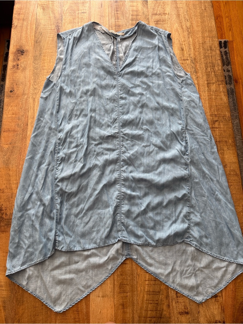 RACHEL Roy Light Blue Sydney Chambray Tunic dress 1X high low lyocell EUC